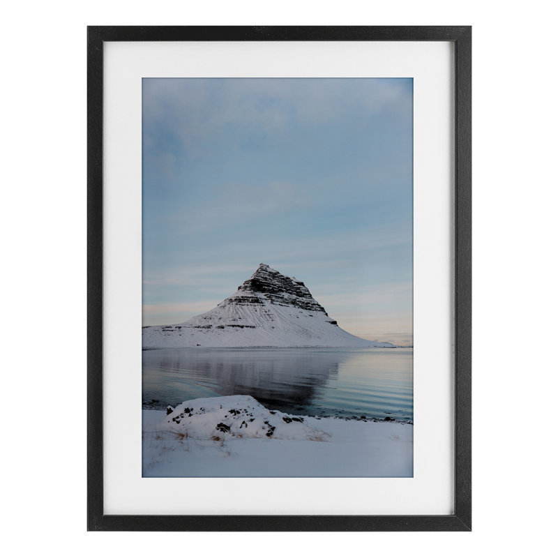 Scénique péninsule de l'Islande, reproduction sous verre, conception de Jade Sharp Photo, H 20 po x l 14 po