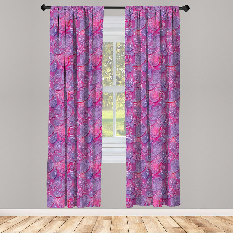 Rideaux 4 panneaux East Urban Home Paisley, L 56 po x L 63 po