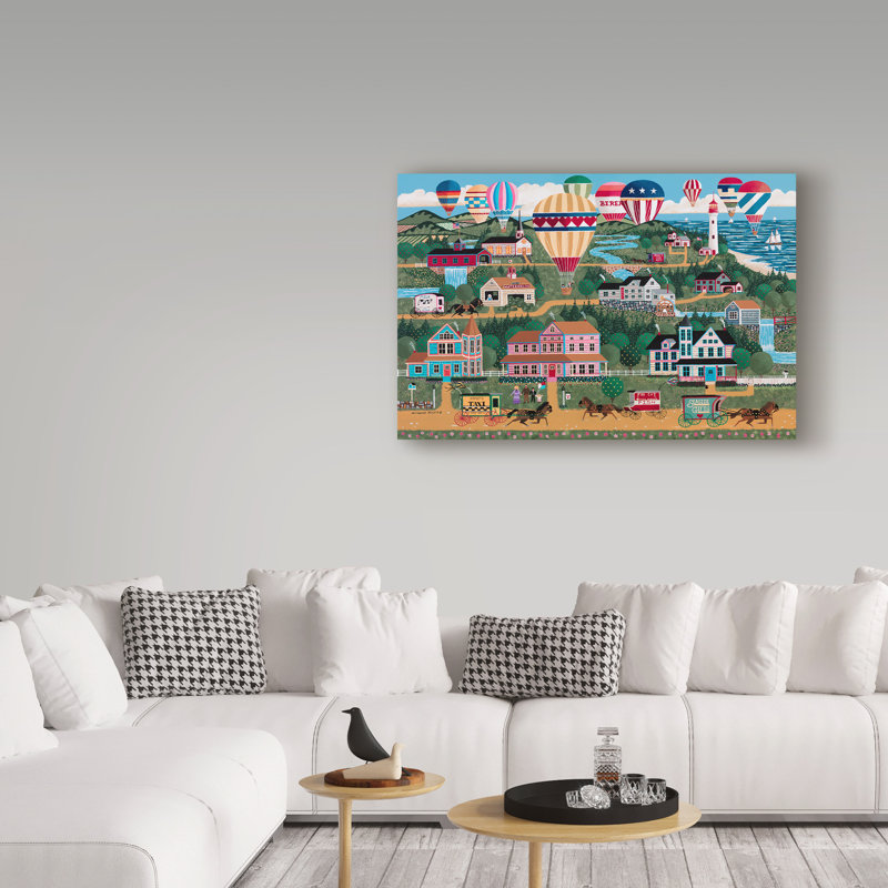 « cape may balloons », reproduction de peinture à l’acrylique sur toile tendue, H 22 po x l 32 po x P 2 po