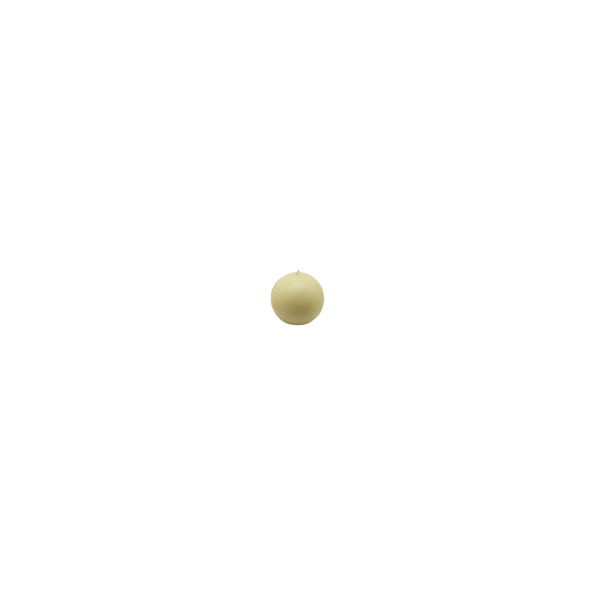 Ball Candle, Pale Ivory, 3" Diameter, Set of 6
