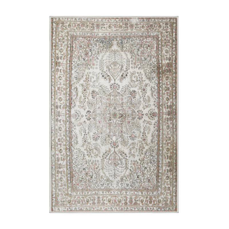 Tapis brun/brun clair traditionnel, Rectangle 4 pi x 6 pi