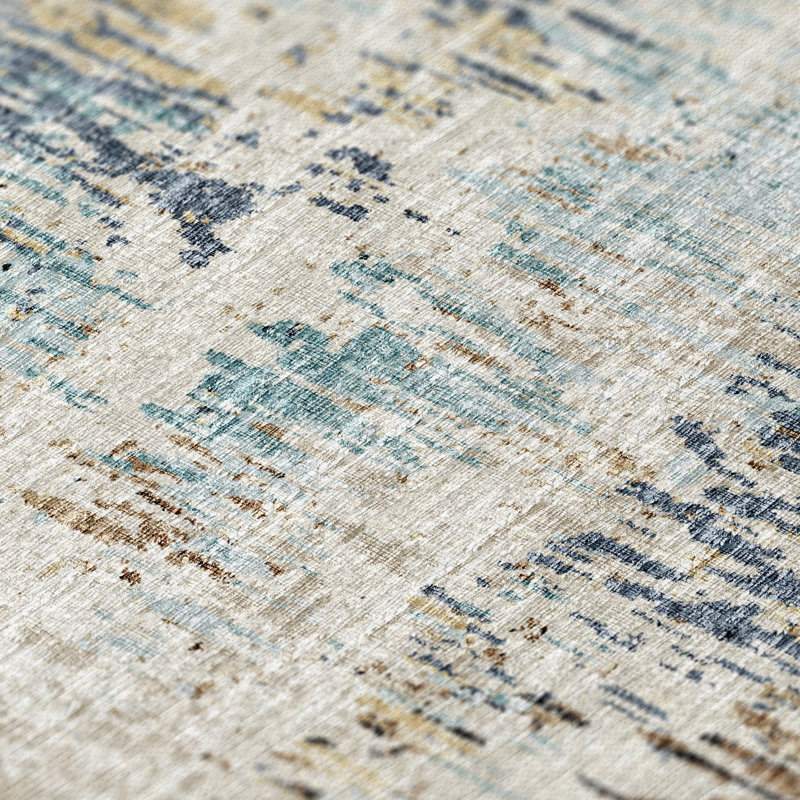 Wynnston Washable Abstract Indoor / Outdoor Rug, Rectangle 9' x 12'