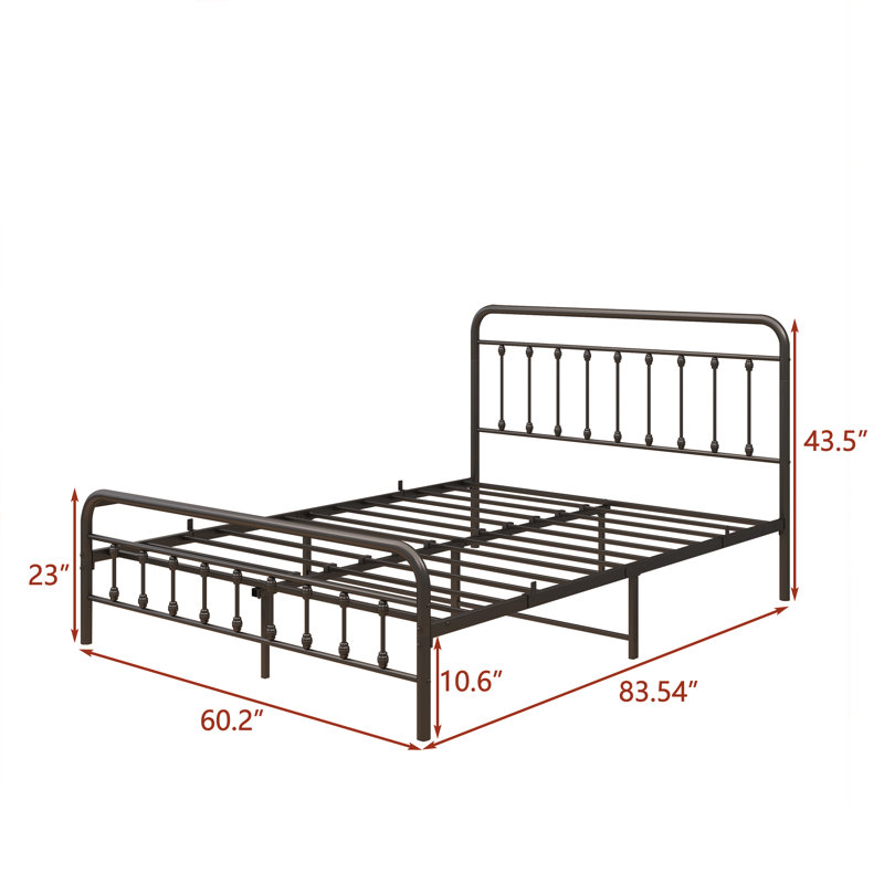 Base de lit en métal avec sommier à lattes en acier de qualité supérieure