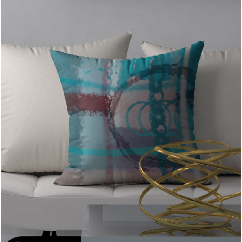 Coussin décoratif abstraite, 20 po X 20 po