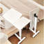 Bureau de chevet blanc, support mobile pour ordinateur portable, table réglable en hauteur pour travailler, coffre-fort et polyvalent, travail confortable