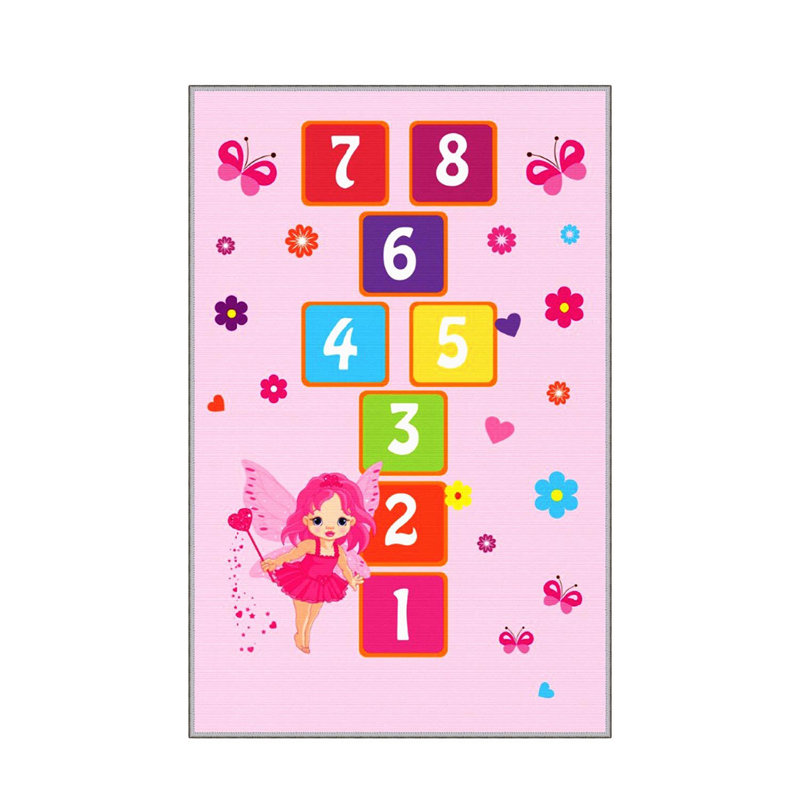 Tapis antibactérien 100% polyester 5,9 x 9,2 pi Luxurious Pois en feutre antidérapant en PVC, d'une hauteur de poils de 0,3 po | Lavable à la machine, impression numérique 3D, parfaite pour le décor du salon et de la chambre à coucher