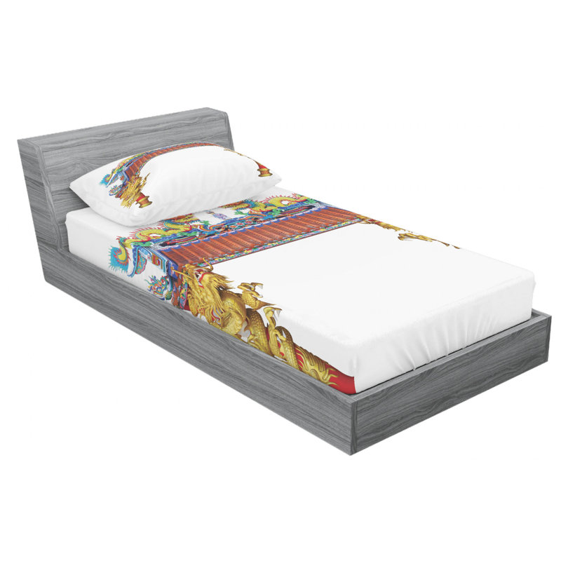 Dragon Microfiber Sheet Set, Twin Sheet Set with Fitted Sheet and 1 Pillowcase