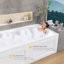 Baignoire de trempage en alcôve en acrylique 60 po x 32 po avec tablier, plancher antidérapant, bonde incluse, bonde gauche, fibre de verre renforcée-121975418