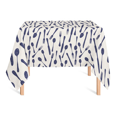 Sketchy Kitchen Utensils Navy 2 Tablecloth