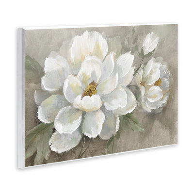 «Blooming Magnolias on Beige», plaque murale par Nan