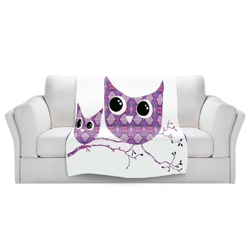  Jeté Owl Argyle, l 68 po x L 80 po, Rose / gris / blanc
