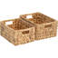 Panier de rangement en osier fait à la main avec poignées, paniers en osier de jacinthe d'eau naturelle pour l'organisation des tablettes de rangement, panier en osier rectangulaire