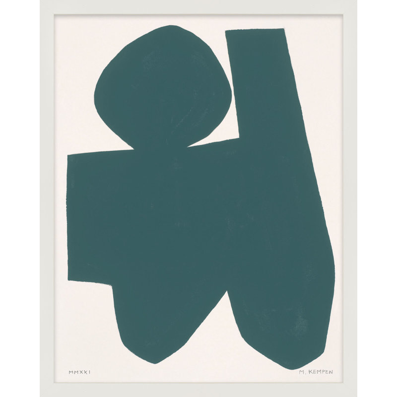 «Yara Abstract On White 4» par Michael Kempen - Art mural encadré, H 20 po x l 16 po x P 1,25 po, Blanc