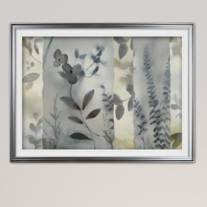 « natural impression », reproduction de peinture à l’acrylique encadrée, H 28 po x l 38 po x P 1,5 po, Argent