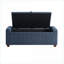 Banc de rangement contemporain FlowLuxe, structure en contreplaqué durable, boucle bleu poussiéreux avec rangement interne-586384172