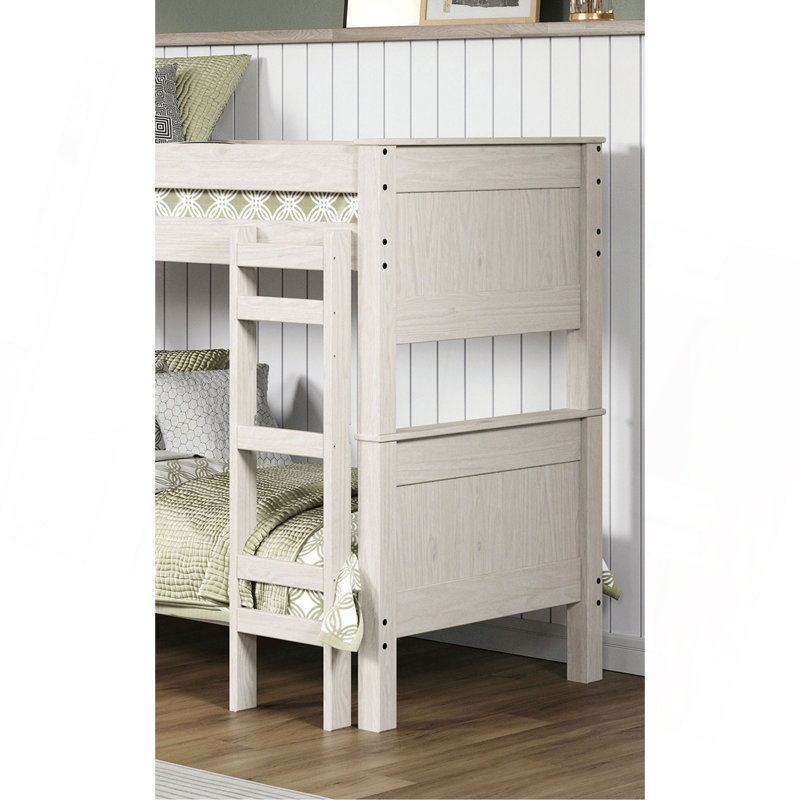 Rustic Twin Bunk Bed Split Into Two And Pine Construction, White