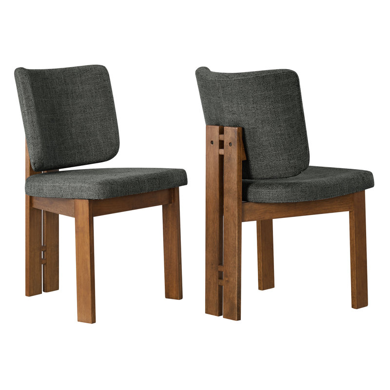 Ensemble de 2 chaises de salle à manger rembourrées Alba, Gris anthracite