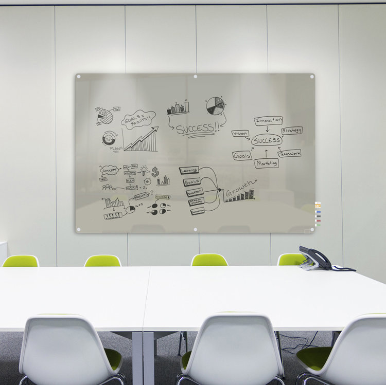 Panneau de verre magnétique mural Harmony, Gris, 48" x 72"
