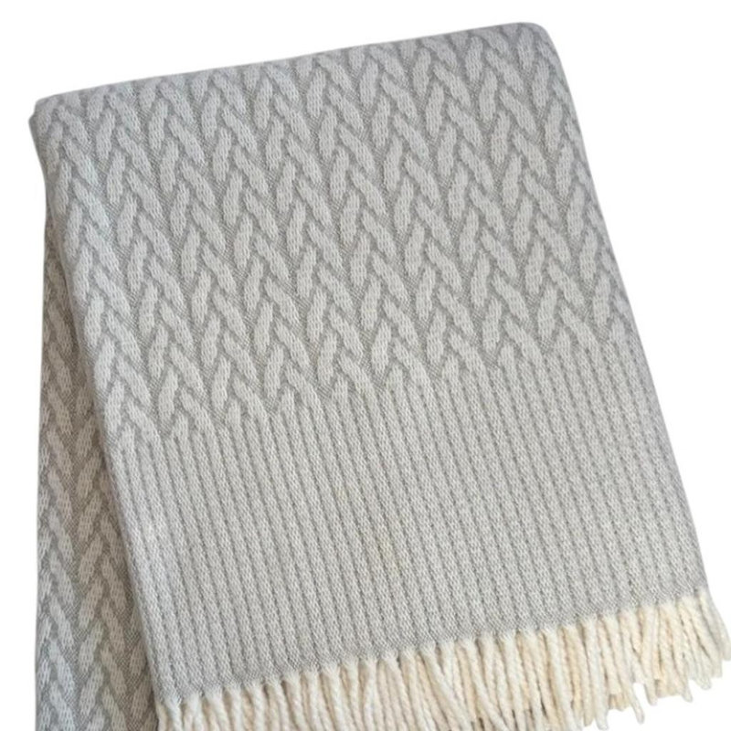 Jeté en mélange de coton 55 po x 70 po avec frange