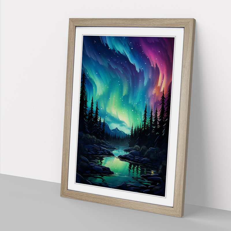 Single Picture Frame Print on Wood, 34cm H x 25cm W, Oak Framed