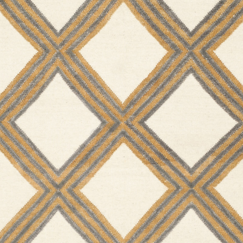 Emek Hand Woven Flat Weave Wool Geometric Rug, Rectangle 4' x 6'