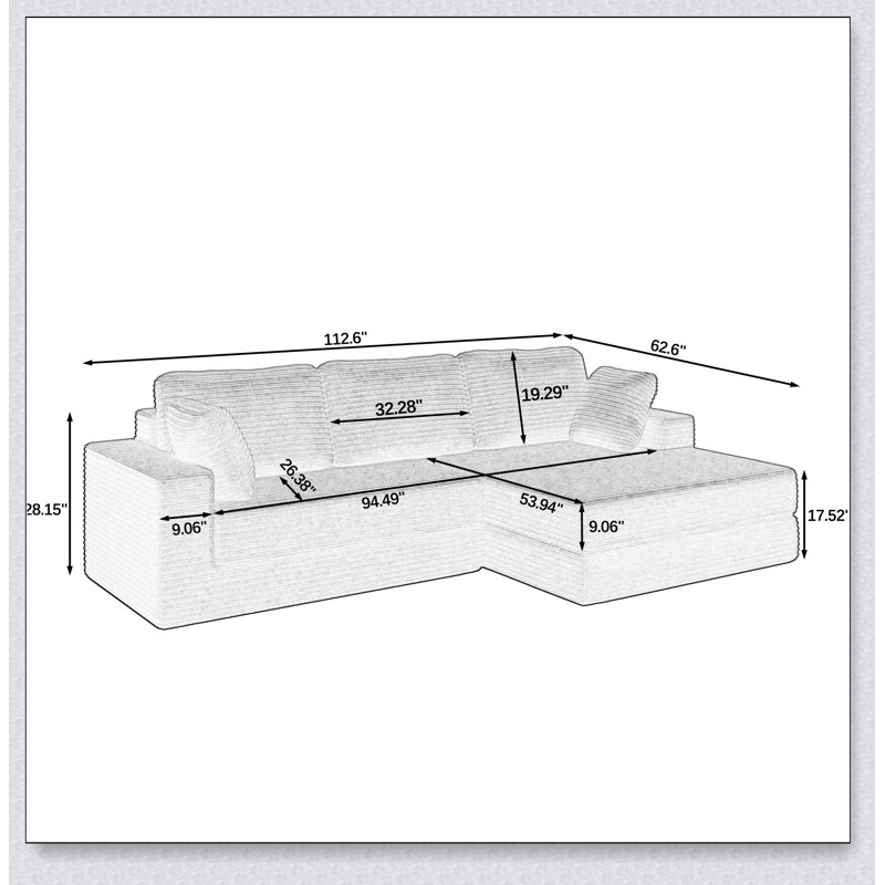 Canapé modulaire polyvalent avec fonction de lit transformable et confort en velours côtelé, parfait pour les espaces de vie flexibles