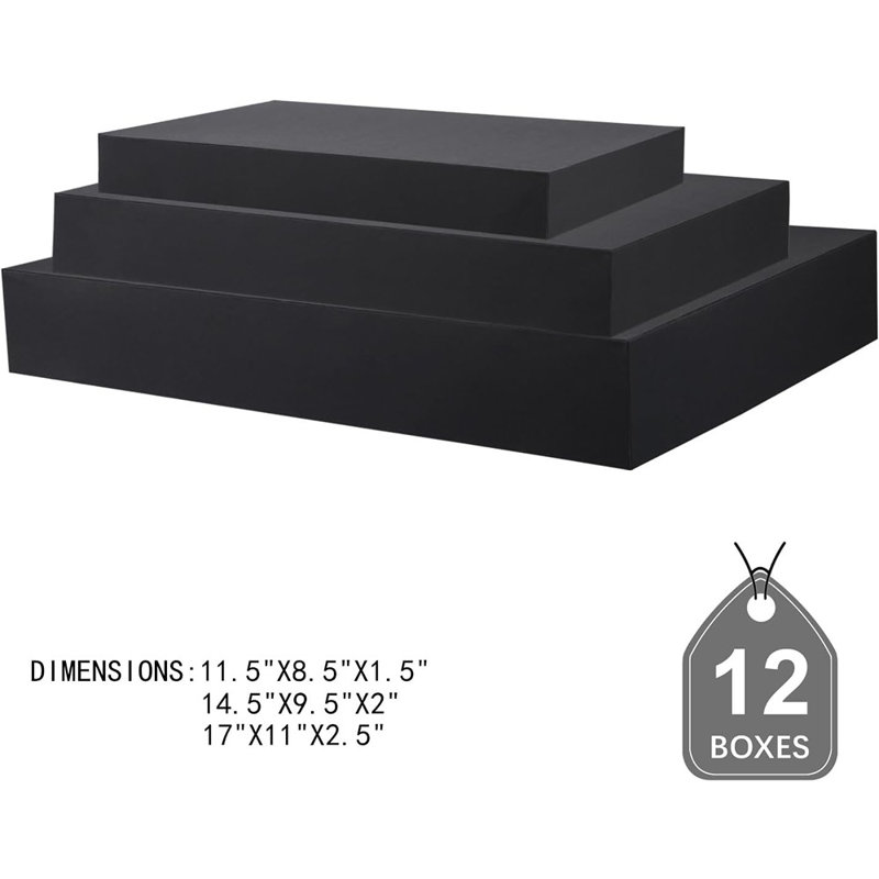 3 Size Large Gift Boxes With Lids, 12 Boxes For Clothes,...