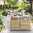 Portable Outdoor Wicker Bar Table, Wheels, Steel Table Top For Patio Kitchen And Bar Cart-1493287479