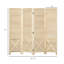 Cloison 4 panneaux perforés, écran d'intimité pliable en bois de 4,7 pi de hauteur, cloison de séparation