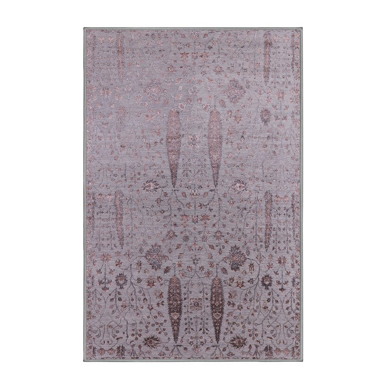 Tapis oriental brun / mauve Halbur, Rectangle 4 pi x 6 pi