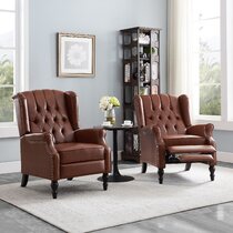 Wayfair  Espresso Wood Faux Leather Recliners You'll Love in 2023