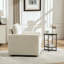 Chaise d'appoint carrée pivotante - Rangement caché - Chenille - Beige-281941507