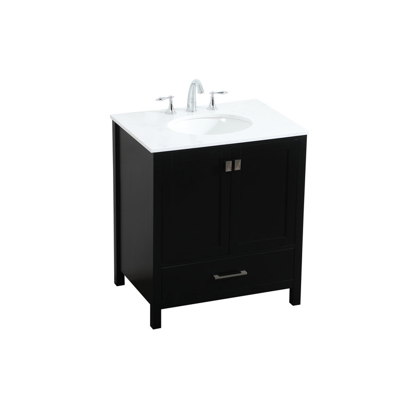 Ensemble de meuble-lavabo simple 30 po, Noir
