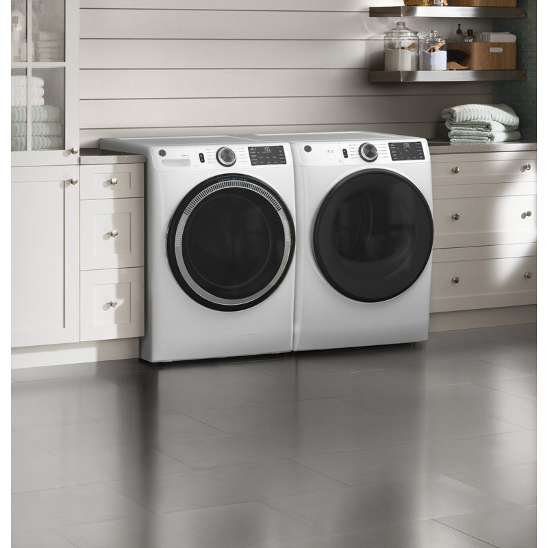 GE Appliances 5.5 Cubic Feet High Efficiency Smart Front Load Washer, White