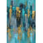 Papier peint paysage urbain abstrait sarcelle Cityscape