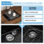 Évier de cuisine encastré en composite de granite à cuve simple avec support à roulettes L 18 po x l 16 po-123687607-109101371