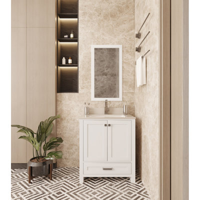 Meuble-lavabo simple 29,5 po avec miroir Chelseamarie