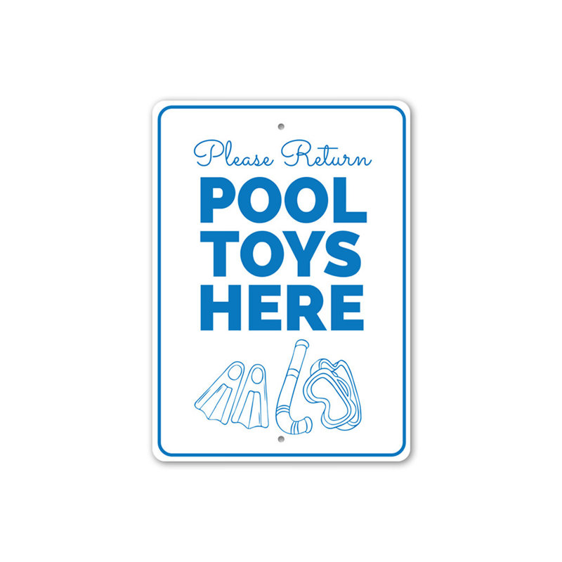 Enseigne en aluminium pour piscine, H 18 po x l 12 po x P 0,06 po