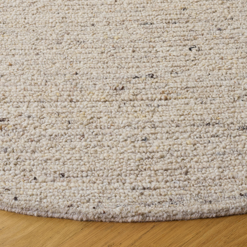 Earthly Hand Tufted Wool Solid Color Indoor Rug, Round 6'