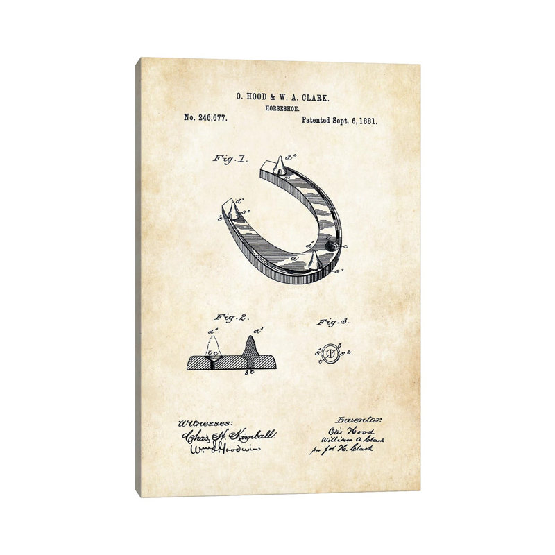 Horseshoe by Patent77 - Wrapped Canvas Print, 66.04 cm H x 45.72 cm W x 1.91 cm D