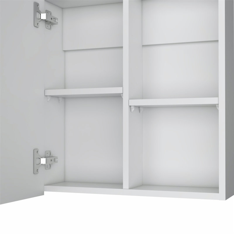 Armoire à pharmacie polyvalente avec miroir réglable pour salle de bain et cuisine avec tablettes réglables et porte-serviettes