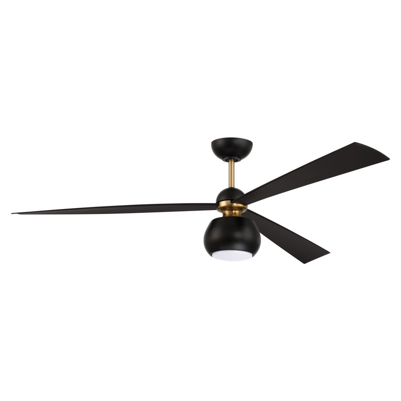 Craftmade Otto 60" Ceiling Fan w/3 Blades, Wi-Fi & LED Light Kit, Matte Black