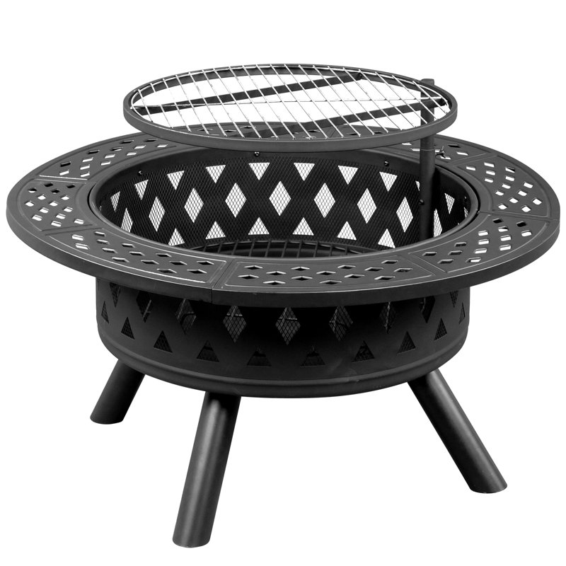 Laurenzo Round Steel Wood Burning Smokeless Fire Pit