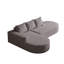 Canapé en chenille moderne en L 108,5 po avec 3 coussins pour la chambre à coucher, gris, sièges, lignes arrondies, haute résilience, confortable et respirant, sans assemblage, combinaison, coussins décoratifs-1385555248-1385555251