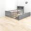 Lits simples gris en bois avec rangement et USB