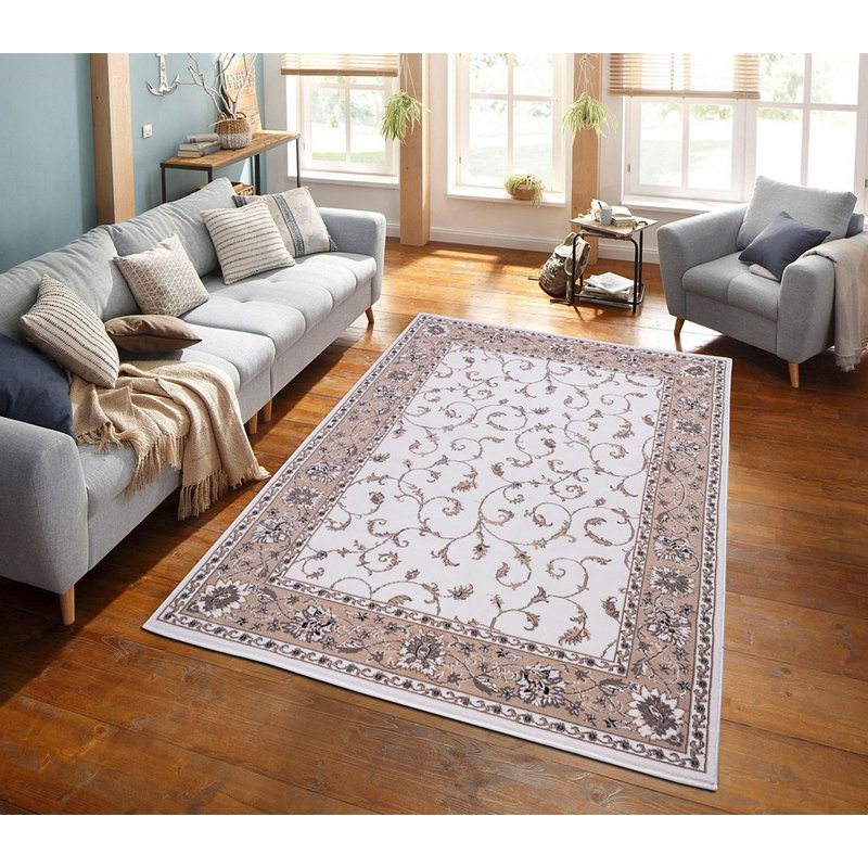 Tapis turc Gorazd-Crème, Rectangle 9 pi 2 po x 12 pi 2 po