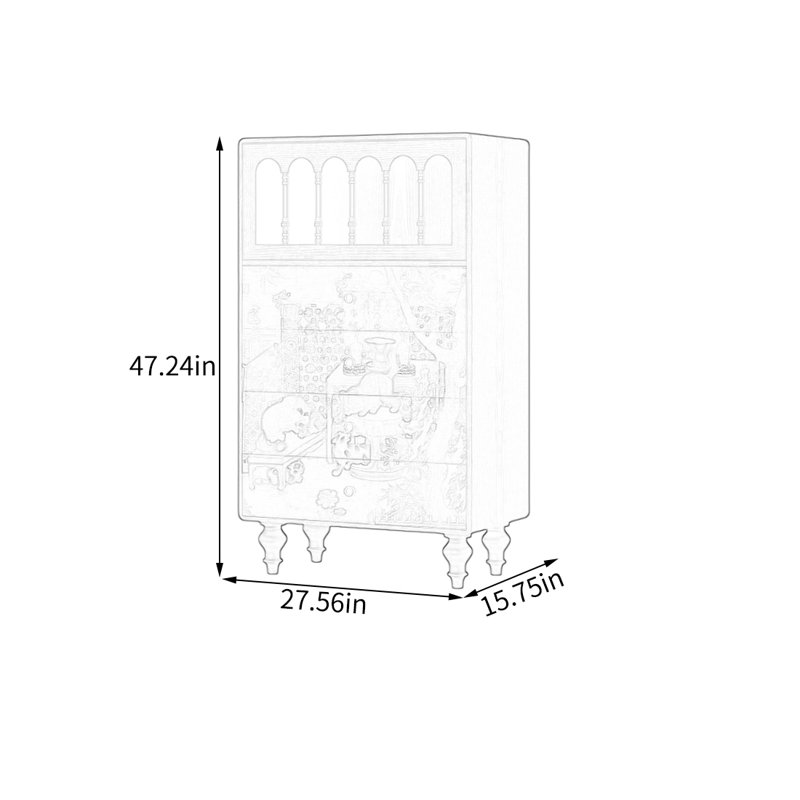 Armoire de rangement en pin massif avec tiroirs et porte