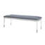 Banc de chambre argenté avec revêtement en mélange de gris et pieds en acrylique stable