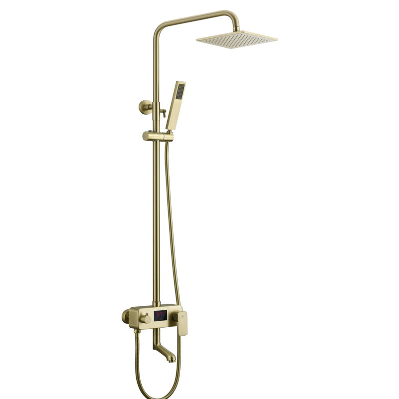 Pressure-Balanced (Temperature Control Only) All-In-One Kit with Rough in-Valve, Brushed Gold