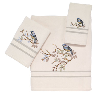 Hogu Embroidered Waffle Weave Cotton Hand Towel